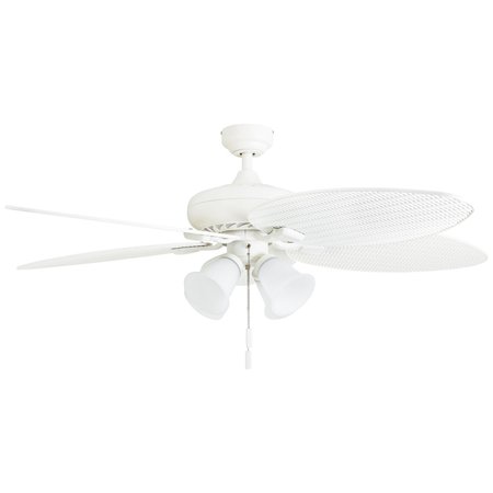 Honeywell Ceiling Fans Palm Lake, 52 in. Indoor/Outdoor Ceiling Fan with Light, White 50509-40